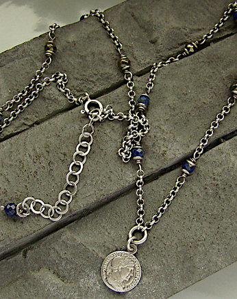 Lapis i piryt z monetą - naszyjnik, RayOfArt