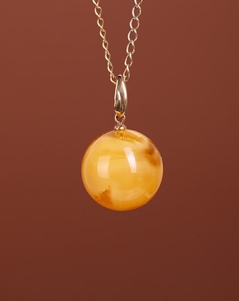 Wisiorek bursztynowa kulka ze złotem, Andorii by Baco