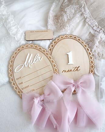 Tabliczka powitalna dla noworodka, metryczka dla dziewczynki, prezent noworodek, ONAiON