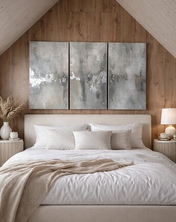 Ręcznie malowany tryptyk abstrakcja - XXL abstrakcja 90x150 cm Duży obraz, Diana Abstract Art