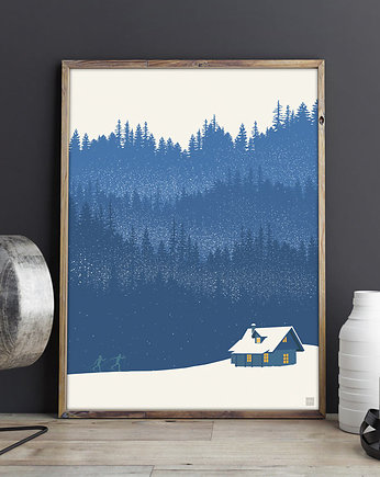 Zima - vintage plakat, minimalmill