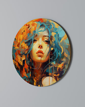 RAINBOW MUSE Obraz okrągły 69cm - dekor dębu, SPACEREBELS