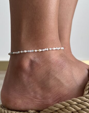 Bransoletka na kostkę morganit wiosna wykonany z kamieni naturalnych, ATdiament