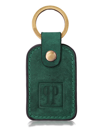Breloczek do kluczy skórzany zielony prostokątny vintage Paolo Peruzzi, Paolo Peruzzi
