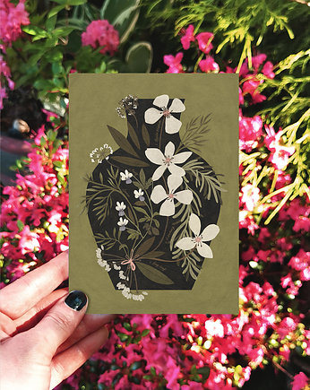 Kartka jadalne kwiaty, kartka okolicznościowa, pocztówka, OKAZJE - Prezent na Parapetówkę