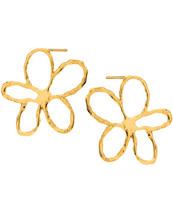 Kolczyki srebrne pozłacane duże kwiaty BLOSSOM, BEMOON