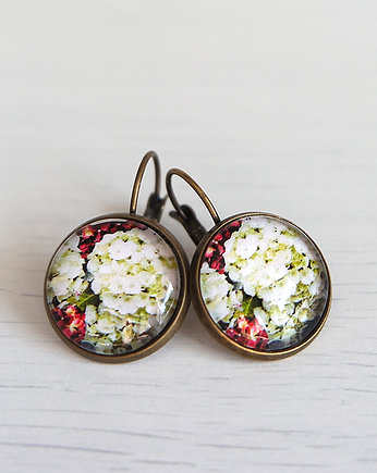 Kolczyki - Hortensja - antyczny brąz, yenoo