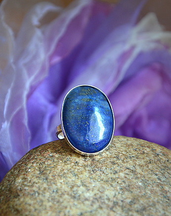 Lapis lazuli  Pierścionek Srebro 925, Galeria Niepodzielone