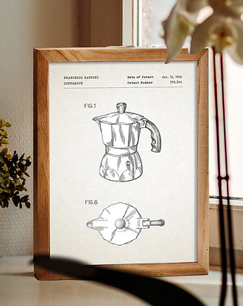 Kawiarka - patent - plakat A3, minimalmill