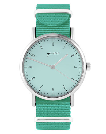 Zegarek -  Simple turkusowy  - turkusowy, nylonowy, yenoo