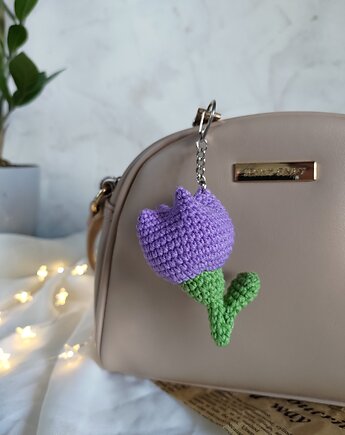 Brelok tulipanek, Brelok do kluczy, Brelok na prezent, Brelok damski, EcoToysByNastya