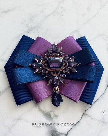 Niesamowita Brosza z fioletowym kryształem New, Pudrowy Różowy