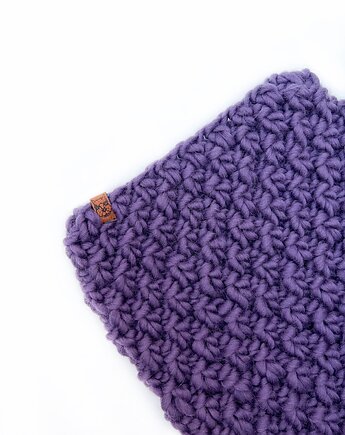 Zamówienie indywidualne fioletowa czapka oversize klasyczna rozm. M/L, Holy Alpaca Knit