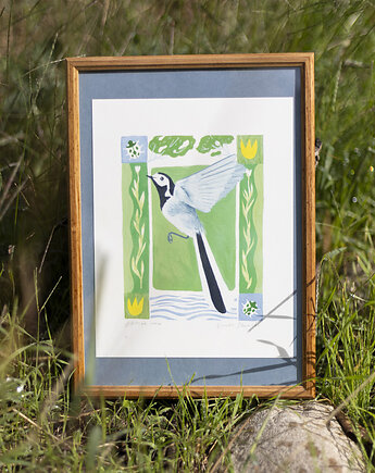 Print Pliszka siwa 18x24 cm, Emilia Skwarska