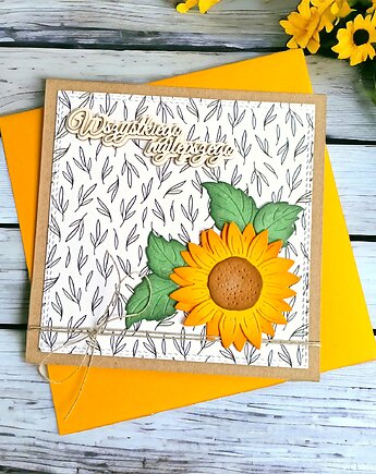 PREMIUM :: słonecznik : wszystkiego najlepszego :: uniwersalna kartka, kaktusia