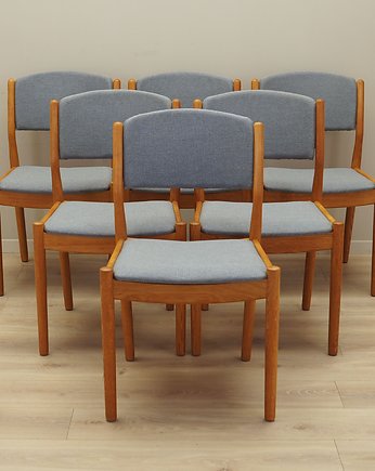 Komplet sześciu krzeseł, duński design, lata 60, Poul M. Volther, FDB M, Przetwory design