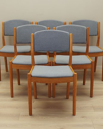 Komplet sześciu krzeseł, duński design, lata 60, Poul M. Volther, FDB M, Przetwory design