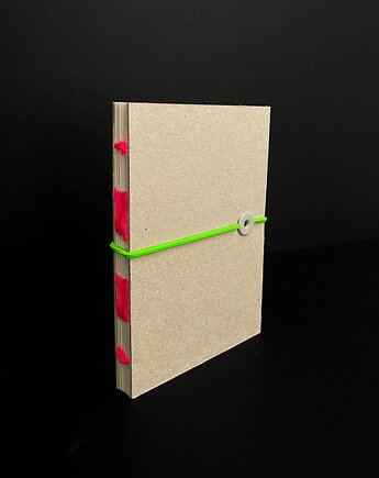Notes  gładki zamykany na gumkę Fluo Green/Pink mini, Weronika Kanigowska