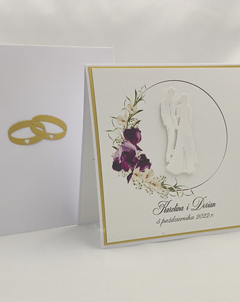 Kartka ślubna z personalizacją w ozdobnej kopercie, W 54, Anna Art and Crafts