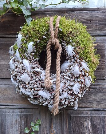 Wianek Wielkanocny Wiosenny wianek na drzwi lub stół, cynamonn