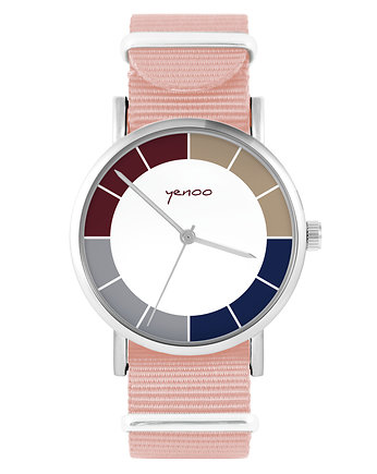 Zegarek - Tricolor - brzoskwiniowy róż, yenoo