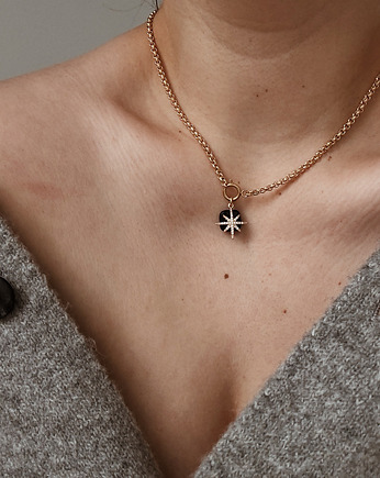 Naszyjnik łańcuszek Agat czarny i Gwiazda, Chmolowska Jewellery