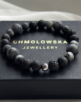 Bransoletka męska Larvikit i Lawa, Chmolowska Jewellery
