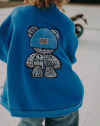 Bluza oversize Blue Teddy dla mamy i taty, BejbiStory