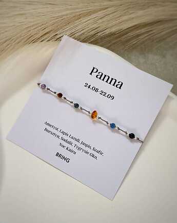 Bransoletka znak zodiaku Panna srebrne kulki, Bring Biżuteria