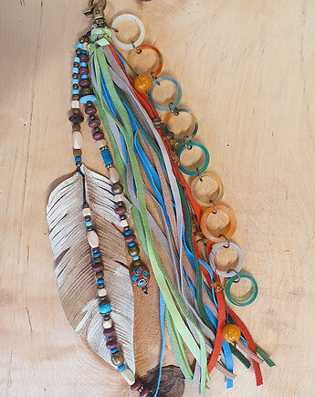 Skórzany brelok boho, martuch