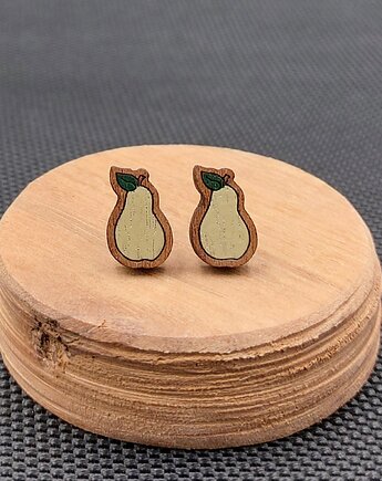 Kolczyki drewniane GRUSZKI, SIAMIL ART