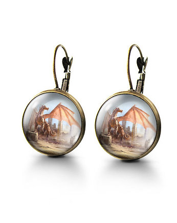 Kolczyki - Smok - brąz, yenoo