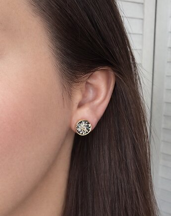 Kolczyki dzika marchew na czerni, Frant Art Jewellery