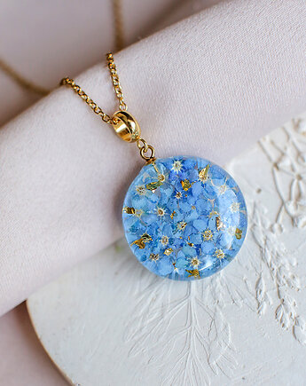 Wisiorek z niezapominajkami, nature gift