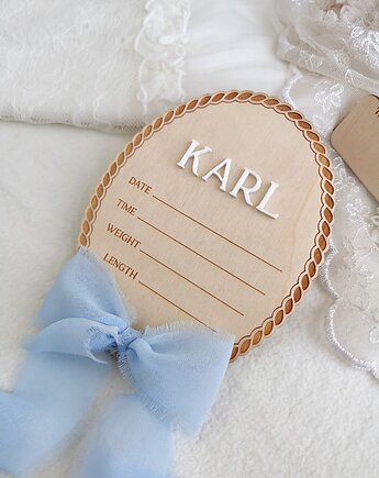 Tabliczka powitalna dla noworodka, metryczka dla dziewczynki, prezent noworodek, ONAiON