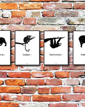 Komplet plakatów Animals, NudyNieMa Design
