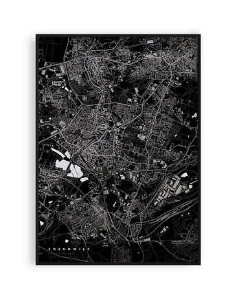 Sosnowiec - mapa miasta  plakat, PLAKATY GEOMETRYCZNE