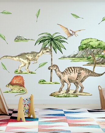Naklejki Dinozaury - Allozaur, Iguanodon, Pteranodon i Dimetrodon A213, TamTamTu