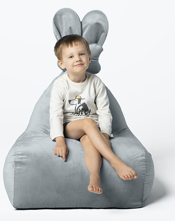 Pufa siedzisko Funny Bunny VELVET- Jasno Szara, The Brooklyn Kids