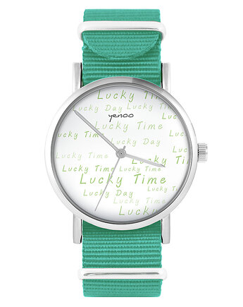 Zegarek - Lucky day - turkusowy, nylonowy, yenoo