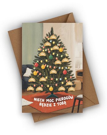 Kartka świąteczna- Niech moc pierogów będzie z Tobą, Czarna Owca Karteczki