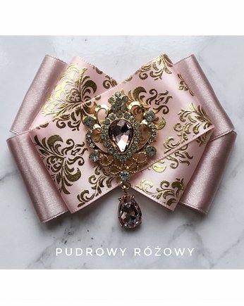 Brosza  w stylu glamour z kryształkiem   NEW, Pudrowy Różowy