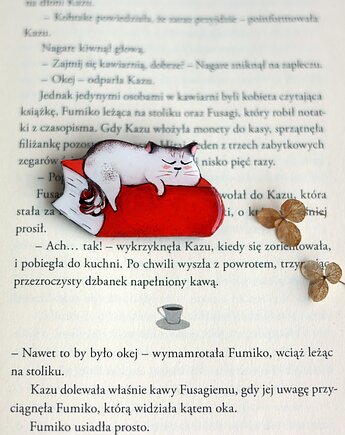 Broszka malowana Miłośnik książek, Black Cat