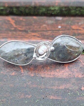 Labradoryty - klamra do włosów, po drugiej stronie lustra