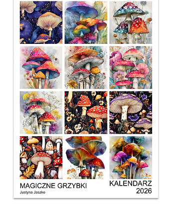 Kalendarz 2026 Magiczne grzybki 15x21 cm, JBJart Justyna Jaszke