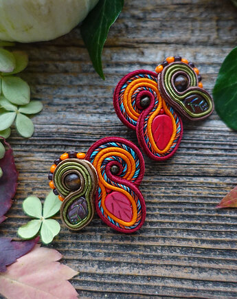 Jesienne  kolczyki soutache, Mró Soutache