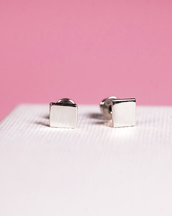 Kolczyki srebrne Kwadraty Full, ZIĘBA