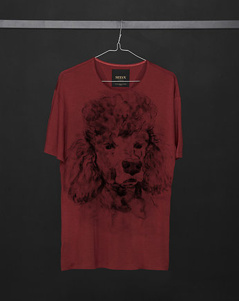 Poodle Dog Men's T-shirt marsala, OSOBY - Prezent dla męża