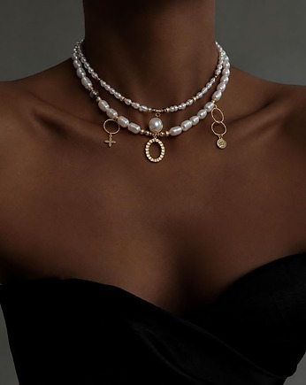 Pearls /white/ perły naturalne vol. 11 /22.10.26/ - choker, KiKa pracownia