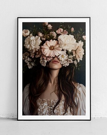 Plakat Klasyczne kwiaty i kobieta, Harvest Maison